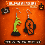 Halloween Earrings SVG | Spooky Laser Cut Earring Files | Digital Download - Image 7