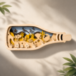 Ocean Sea Bottle Diorama Set of 7 – Layered Wooden Nautical Ship Art, 3D Laser Cut Ocean Decor, Sea Life Bottle Shadow Box, Gift for Home Decor - Image 7