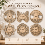 Laser Cut Wall Clock Bundle | SVG DXF EPS PDF PNG JPG CDR | Wooden Clock Design | Glowforge CNC | Digital Download
