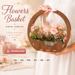 Flower Basket SVG Bundle, Laser Cut Gift Basket Template, DIY Home Decor and Gift Packaging - Image 8