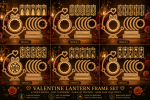 Valentine Lantern Bundle Pack 8 with Stand SVG | Laser Cut Lantern Files | Romantic Heart Light Box | Glowforge CNC Wood Craft | Valentine's Day Decor