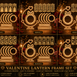 Valentine Lantern Bundle Pack 8 with Stand SVG | Laser Cut Lantern Files | Romantic Heart Light Box | Glowforge CNC Wood Craft | Valentine's Day Decor