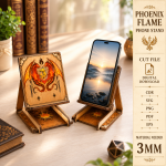 Dragon Phone Holder Laser Cut SVG, Fantasy Dragon Desk Stand, Wooden Phone Stand CNC File, Digital Download - Image 7