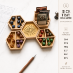 Gaming Tray SVG Laser Cut File, Dice Rolling Tray Template, DND RPG Board Game Organizer, Digital Download DXF PDF AI TXT - Image 6
