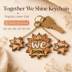 Laser Cut Mom Dad Keychains SVG, Family Keychain Bundle, Glowforge Cricut Instant Download - Image 8