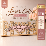 Mom Love You Desk Sign SVG, Laser Cut Gift for Mom, Glowforge Cricut CNC Files - Image 7