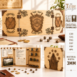 Game Master Screen Laser Cut SVG, DM Screen Digital File, DnD Dungeon Master Panel, Tabletop RPG Accessory, CNC DXF PDF - Image 7