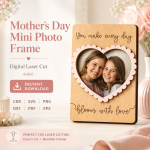 Personalized Mom Photo Frame SVG, Laser Cut Family Keepsake Frame, Mother’s Day Gift Template - Image 8