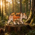 Woodland Animal SVG Bundle | Layered Wooden Wildlife Laser Cut Files | Wolf Owl Bear Kangaroo | Digital Download - Image 9