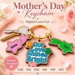 Mother’s Day Keychain SVG Bundle, Laser Cut Mom Keepsake, Personalized Gift for Mother - Image 8