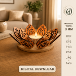 3D Candle Holders Bundle Laser Cut Files, Wooden Tea Light Holder SVG, Candle Stand DXF, CNC Decor Template, Glowforge Ready Design - Image 7