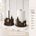 Paper Towel Roll Holder Bundle Laser Cut Files | Kitchen Towel Stand SVG | Wooden Paper Towel Dispenser DXF | CNC Cut File | Glowforge Digital Download - Image 7
