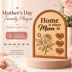 Mother's Day Gift for Mom | Personalized Wooden Sign Laser Cut File | Instant Download - Image 8