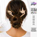 Hair Sticks and Pins Laser Cut Bundle, Wooden Hair Accessories SVG, Hair Pin CNC Template, DXF PDF EPS Files - Image 2