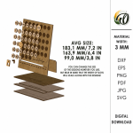 3D Calendar Laser Cut Bundle, Wooden Perpetual Calendar SVG, Desk Calendar CNC Template, DXF PDF EPS Files - Image 7