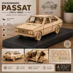 Passat Classic Car Laser Cut Template | Wooden Model Kit SVG | Instant Digital Download