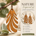 Boho Wooden Leaf Earrings SVG | Laser Cut Jewelry File | Nature Earrings Template | Glowforge SVG | Instant Download