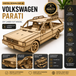 Volkswagen Parati 3D Wooden Model SVG | Multilayer Laser Cut File | DXF PDF | DIY Car Decor Download