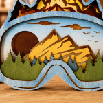 Ski Goggles SVG, Layered Mountain Art, 3D Skiing - Image 4