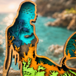 Mermaid SVG 3D Layered Silhouette, Ocean Fantasy Cut File, Glowforge Laser Cut 6 Layer - Image 4