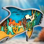 Dolphin SVG 3D Layered Silhouette, Ocean Sea Life Cut File, Laser Cut 6 Layer - Image 4