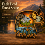Eagle Head SVG 3D Layered Mandala, Animal Cut File, Glowforge Laser Cut