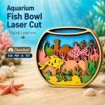 Aquarium SVG 3D Layered Ocean, Fish Tank Cut File, Glowforge Laser Cut