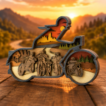 Motorcycle SVG, 3D Layered Biker, Chopper Laser File - Image 3