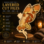 14x HUGE Bundle Princess Fairy Multilayer 3D Wooden Engraved Laser Cut File, Decoration Ornament Glowforge Make, Svg Dxf Pdf Ai Lbrn Files - Image 8