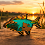 Fisherman SVG, 3D Layered Fish, Fishing Scene File, Glowforge Cut File - Image 3
