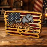 Horse American Flag, Patriotic Horse SVG, 3D Layered - Image 3