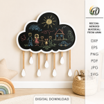 3D Kids Chalkboard Laser Cut Bundle, Wooden Learning Board SVG, Montessori Blackboard CNC Template, DXF PDF EPS - Image 12