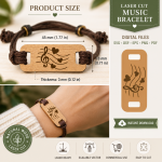 Music Note Bracelet SVG Bundle | Laser Cut Wood Bracelet Template | Treble Clef Jewelry SVG | DXF PNG PDF EPS Files | Instant Download - Image 2