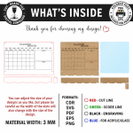 Acrylic Wall Planner Laser Cut Bundle, Dry Erase Calendar SVG, Family Command Center CNC Template, DXF PDF EPS - Image 5