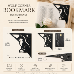 Wolf Corner Bookmark | Metal Page Marker for Book Lovers | Unique Reading Gift - Image 2