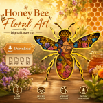 Bee SVG 3D Layered Mandala, Honeybee Cut File, Glowforge Laser Cut 8 Layer