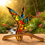 Hummingbird SVG 3D Layered Mandala, Flower Animal Cut File, Glowforge Laser Cut 6 Layer - Image 2