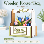 Wooden Flower Arrangement Box SVG | Laser Cut Gift Box Design | Digital Download - Image 9