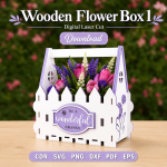 Flower Gift Box SVG | Wooden Floral Display Box | Digital Download | CDR SVG PNG DXF PDF EPS - Image 9