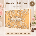 Wooden Gift Box Laser Cut File | Keepsake Box SVG Template | CDR SVG PNG DXF PDF EPS | Digital Download - Image 9