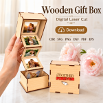 Photo Memory Box Laser Cut File | Wooden Love Gift Box SVG | Glowforge CNC Template - Image 9