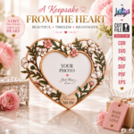 Mother's Day Picture Frame SVG Bundle, Laser Cut Photo Holder Files, Pe - Image 8
