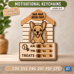 Dog Feeding Tracker Magnet SVG | Pet Care Reminder Laser Cut File | Dog Food Schedule Magnet | Puppy Meal Tracker | CNC Glowforge Digital Download - Image 8