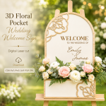 Wedding Welcome Sign SVG | 3D Floral Wedding Sign Laser Cut File | Digital Download - Image 9