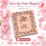 Save the Date Magnet Laser Cut File | Wedding Favor SVG | Digital Download - Image 9