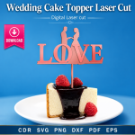 Wedding Cake Topper Laser Cut File | SVG Template | Digital Download | CDR SVG PNG DXF PDF EPS - Image 9