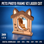 Pets Photo Frame Laser Cut SVG | Dog Cat Picture Frame CNC Files | Pet Memorial Photo Holder | Wooden Animal Frame Digital Download - Image 8