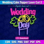 Wedding Cake Topper Laser Cut File | SVG Template | Digital Download | CDR SVG PNG DXF PDF EPS - Image 9