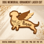 Dog Memorial Ornament SVG Laser Cut File | Pet Loss Keepsake Ornament | Personalized Dog Remembrance Decor | Rainbow Bridge Memorial Gift | CNC Glowforge Digital Download - Image 8