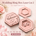 Wedding Ring Box 2 Laser Cut File | Ring Bearer Box SVG | Digital Download - Image 9